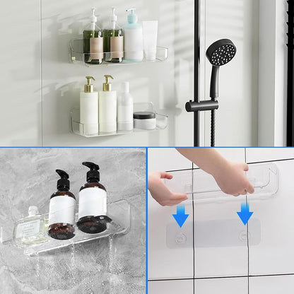 Acrylic Wall Mount Organizer, Adhesive Shelves,2Pc Bathroom Shelves7