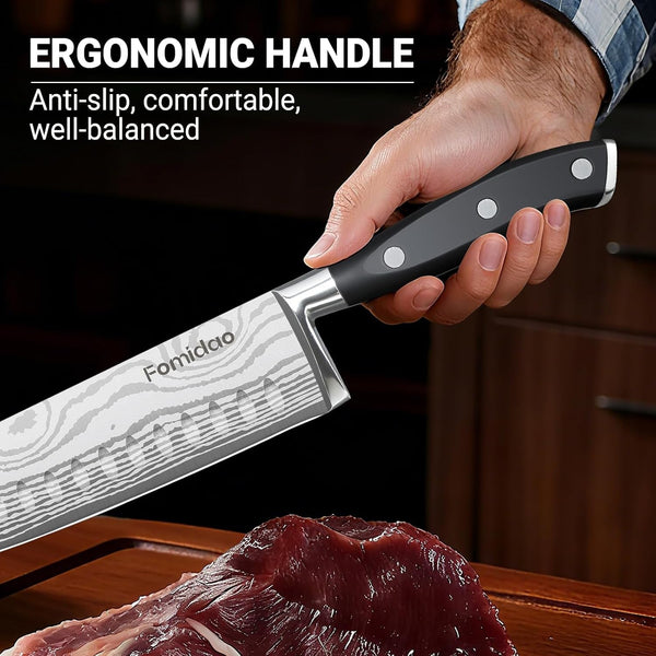 Santoku Knife 7 Inch, Razor Sharp Santoku Knife Set, High Carbon Steel Japanese Chef Knife, Professional Kitchen Knife Set with Full Tang Handle Design for Home Kitchen Coooking6