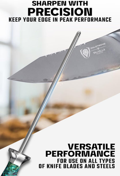 10" Honing Rod — SUS430 Stainless Steel — for Daily Edge Realignment on Japanese & German Knives — Celestial Resin & Wood Handle, Individually Poured, Valhalla, Customer Support3
