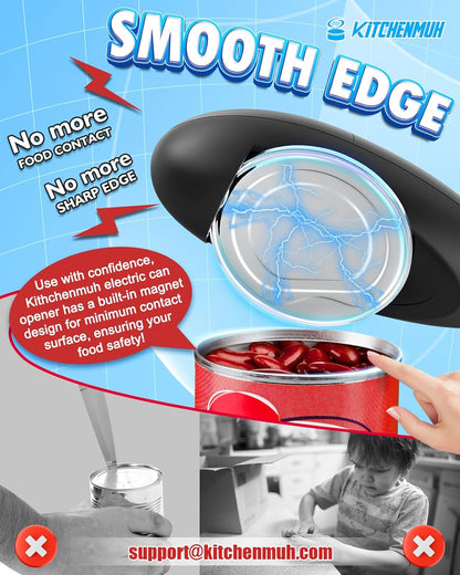 One Touch Electric Can Opener Fits All Can Sizes for Seniors with Arthritis, Battery Operated Can Opener with Smooth Edge, Food Safe Kitchen Gadgets Automatic Can Opener for Kitchen6