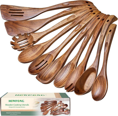 10-Piece Acacia Wood Cooking Utensil Set for Nonstick Cookware1