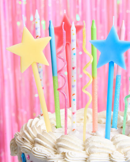 14Pc Novelty Birthday Candles | Star Glitter Pastel Party Decor4