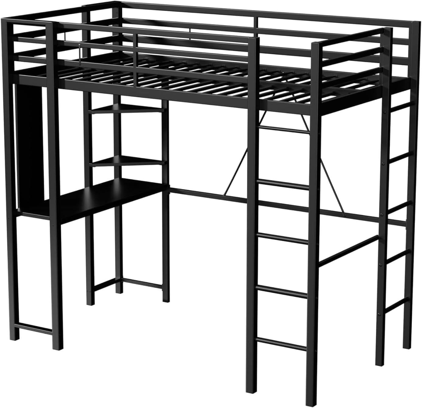 full-size-loft-bed-with-desk-13-guardrails-noise-free-black