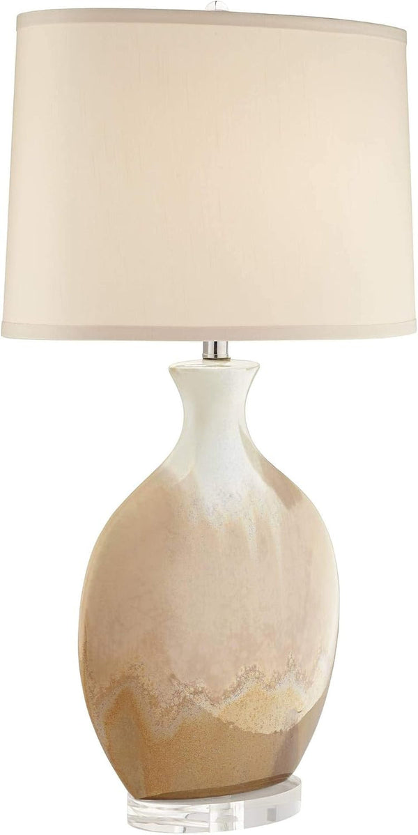 Marci 32" Large Table Lamp Ivory Drip Ceramic Porcelain Modern8