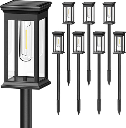 Solar Pathway Lights Outdoor 8 Pack, 2X Bigger Solar Outdoor Lights, Bright Solar Garden Lights Waterproof, Auto On/Off Outdoor Solar Lights for Yard Landscape Path Lawn Patio Walkway1