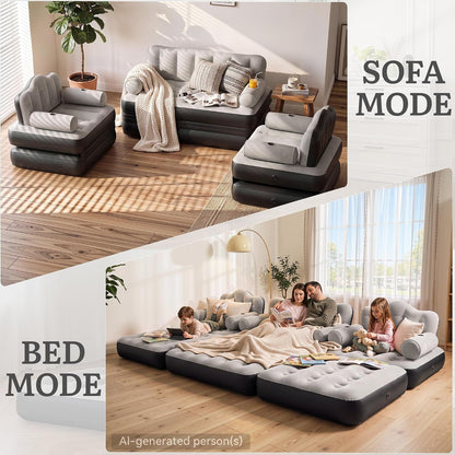 3-Pc Air Sofa Bed Set with Pump, Queen and 2 Twin, Gray8