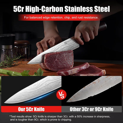 Chef Knife, 8 Inch High Carbon Stainless Steel Sharp Kitchen Knife with Ergonomic Handle, Gift Box for Family & Restaurant3