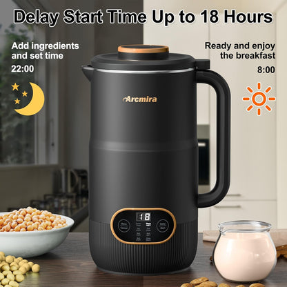 8 in 1 Nut Milk Maker Machine, 35Oz Soy Milk Maker with 8 Blades | Delay Start/Keep Warm/Self-Clean/Boil Water for Homemade Almond, Oat, Soy, Juice, Plant Based & Non-Dairy Beverage for Family6