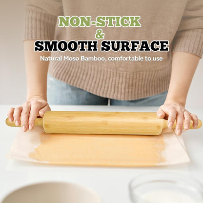 17.5 Inch Wooden Rolling Pin for Baking - Long Dough Roller for All Baking Needs3