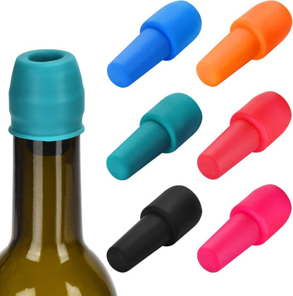 6 Pack Silicone Wine Stoppers, by  (Multicolor) | Wine Stoppers for Wine Bottles, Wine Seal Stopper Can Be Reused to Keep Wine Fresh1