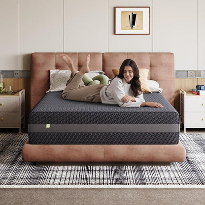 12 Inch King Size Gel Memory Foam Mattress for Ergonomic Comfort | 12 Inch King Mattress for Responsive Support, with Green Tea-Infused Foam, Breathable Side Panel, Mattresses in a Box1