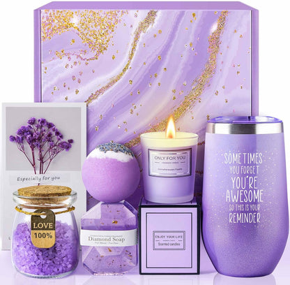 Gifts for Women, Mom, Wife, Girlfriend, Sister, Her - Happy Birthday, Christmas, Valentine'S Day, Mothers Day Gifts - Lavender Spa Gift Basket Set1