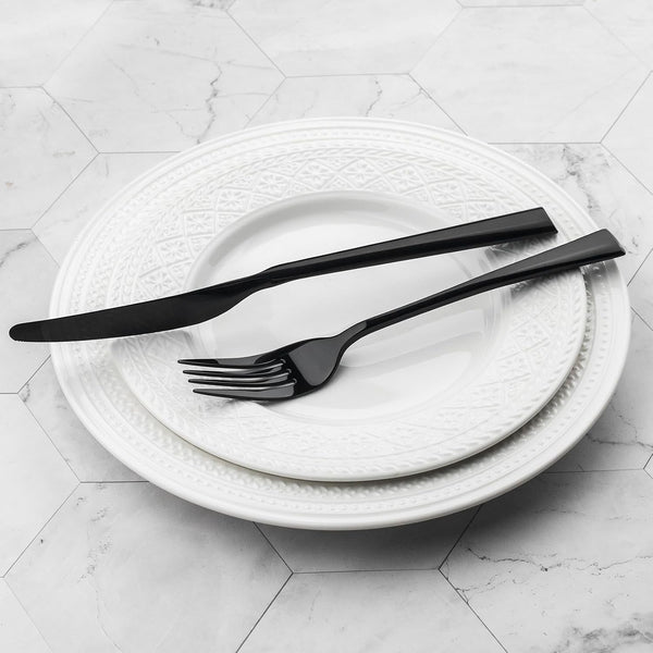 Bailey Black 20-Piece Forged Stainless Steel Flatware Set Cutlery Set, Service for 4, Silver Finish, Dishwasher Safe5