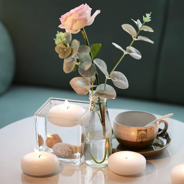(Set of 36) Floating Candles, 3 Inch White Dripless Wax Burning Candles, for Weddings, Party, Special Occasions and Home Decorations5
