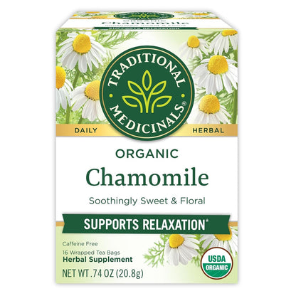 Organic, Chamomile Tea - Supports Stress Relief and Relaxation - Kosher, Non-Gmo, Caffeine-Free, Compostable - 16 Tea Bags | Supports Stress Relief and Relaxation, Kosher, Non-Gmo, Caffeine-Free, Compostable1