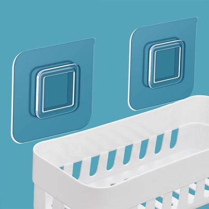 12 PCS Wall Mounted Replacement Sticky Pads for Kitchen Bathroom Shower Caddy Organizer Rack Holder Nail Free Adhesive Hooks (Square)2
