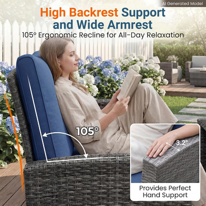 4 Piece Outdoor Wicker Patio Furniture Set for All Weather4