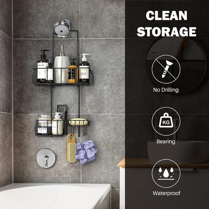 Shower Caddy Hanging,Large Capacity Shower Organizer,Black2