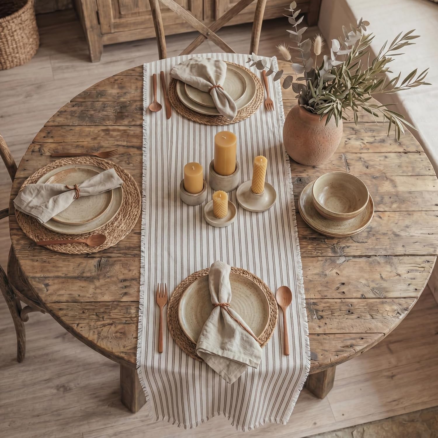 striped-table-runner-71x12-inch-brown-cotton-linen-fringe