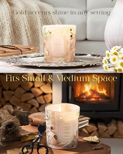 Vanilla Scented Soy Candle, 55H Burn Time Non Toxic 10.3Oz4