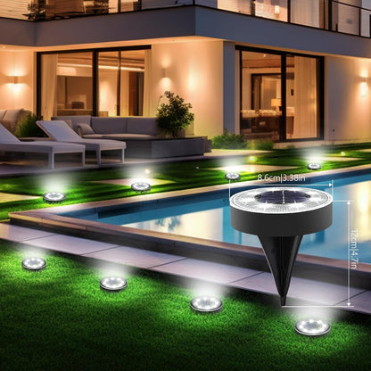 16 Pack 3.4Inch Solar Ground Lights Outdoor Waterproof, White3