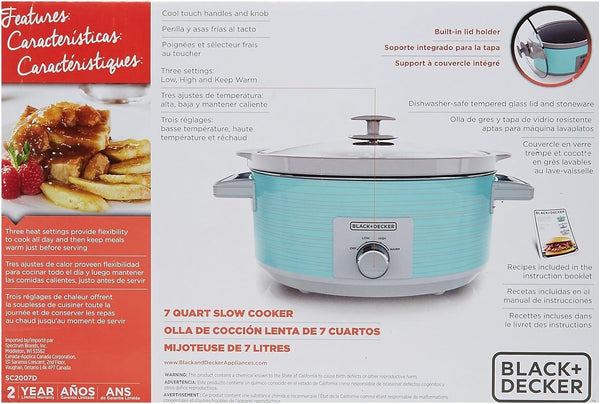 BLACK+DECKER 7-Quart Slow Cooker, Teal4