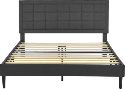 Mornington Upholstered Platform Bed Frame, Dark Gray, Full Size4