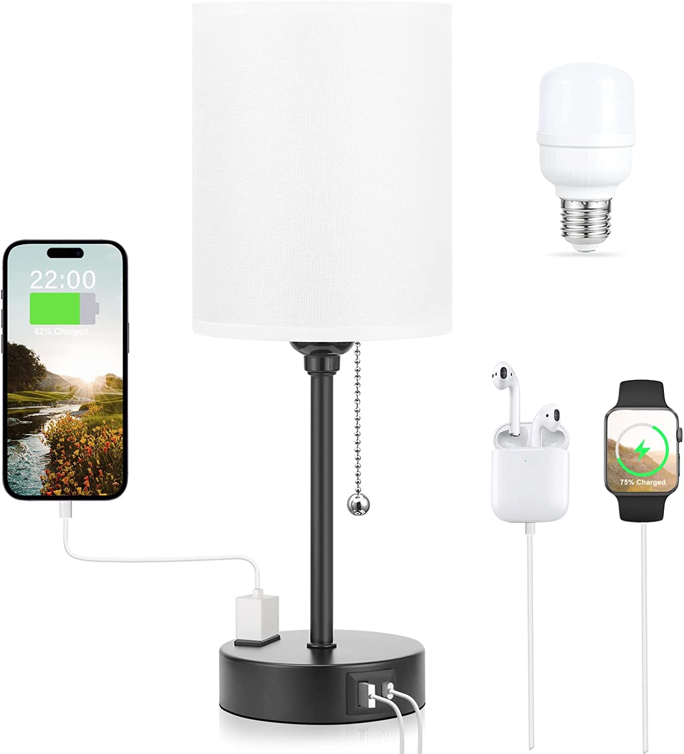 bedside-table-lamp-for-bedroom-small-desk-lamp-with-usb-ports-usb-a-c-ports-ac-outlet-3-color-temperatures-led-bulb-included-white-fabric-shade-black-metal-base-14-nightstand-lamp