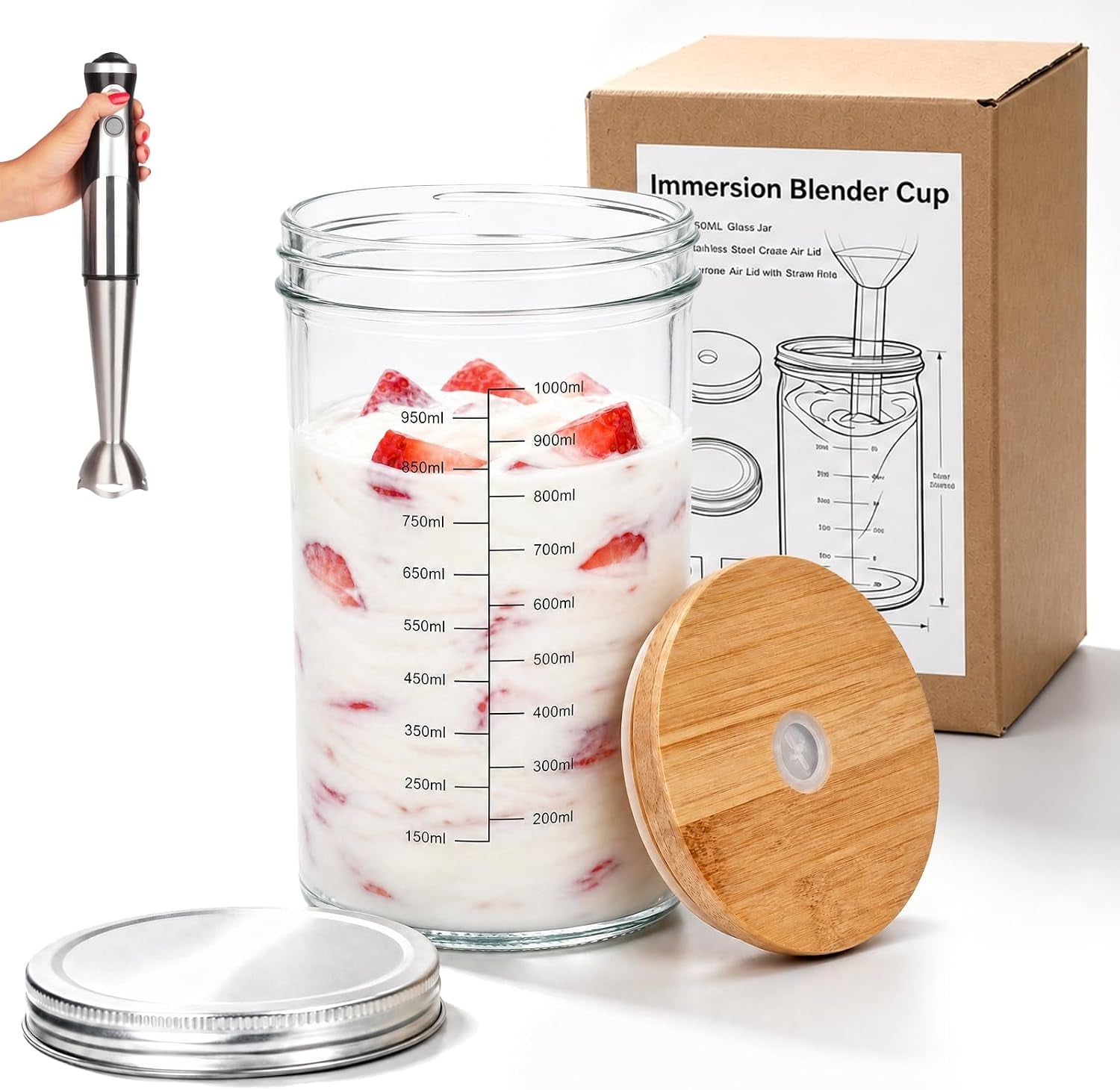 40oz-immersion-blender-glass-cup-1200ml-blender-measuring-cup-with-2-lids-wide-mouth-glass-measuring-beaker-for-hand-blender-immersion-blending-jar-mixing-cup-for-kitchen-home-no-blender