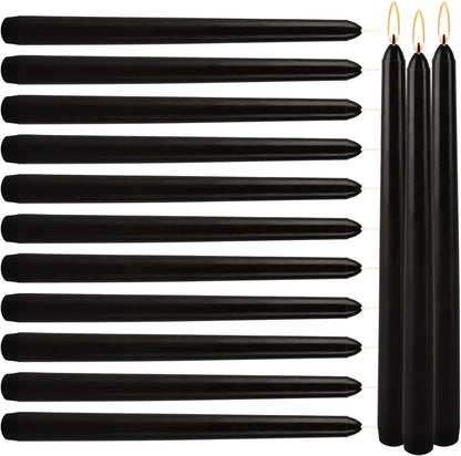 Black Taper Candles - Set of 14 Dripless Candles - 10 Inch Tall3