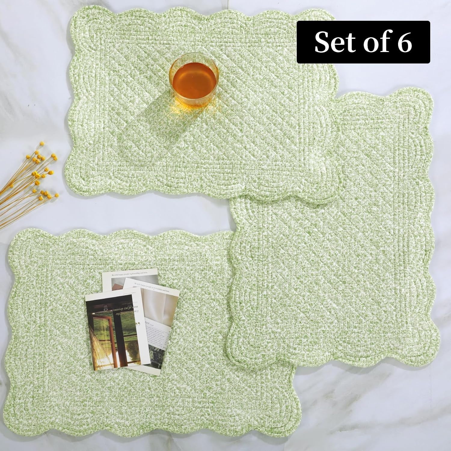 quilted-placemats-set-of-6-washable-13x18-inches-rectangular-placemats-for-kitchen-table-100-cotton-fabric-rectangular-table-mats-white-with-light-green