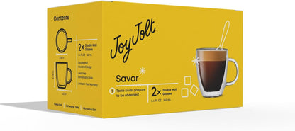 Savor Double Wall Insulated Glasses Espresso Mugs (Set of 2) - 5.4-Ounces9