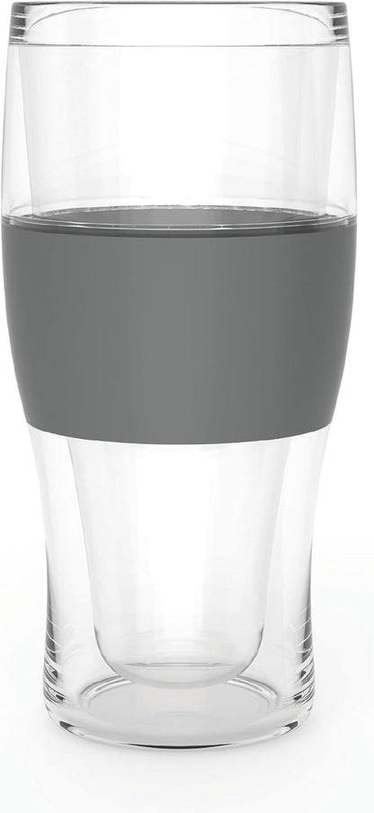 Freeze Beer Glasses, Freezable Beer Gifts for Men, Double Wall Insulated Pint Set, Tumbler for Cold Drinks, 16, Set of 2, Gray14
