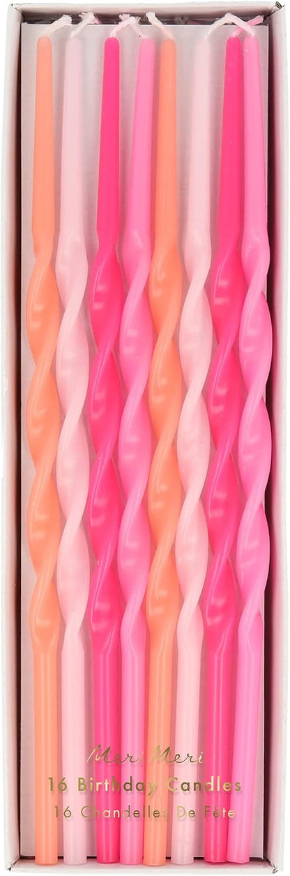 Twisted Long Birthday Candles for Cake (Pack of 16)1