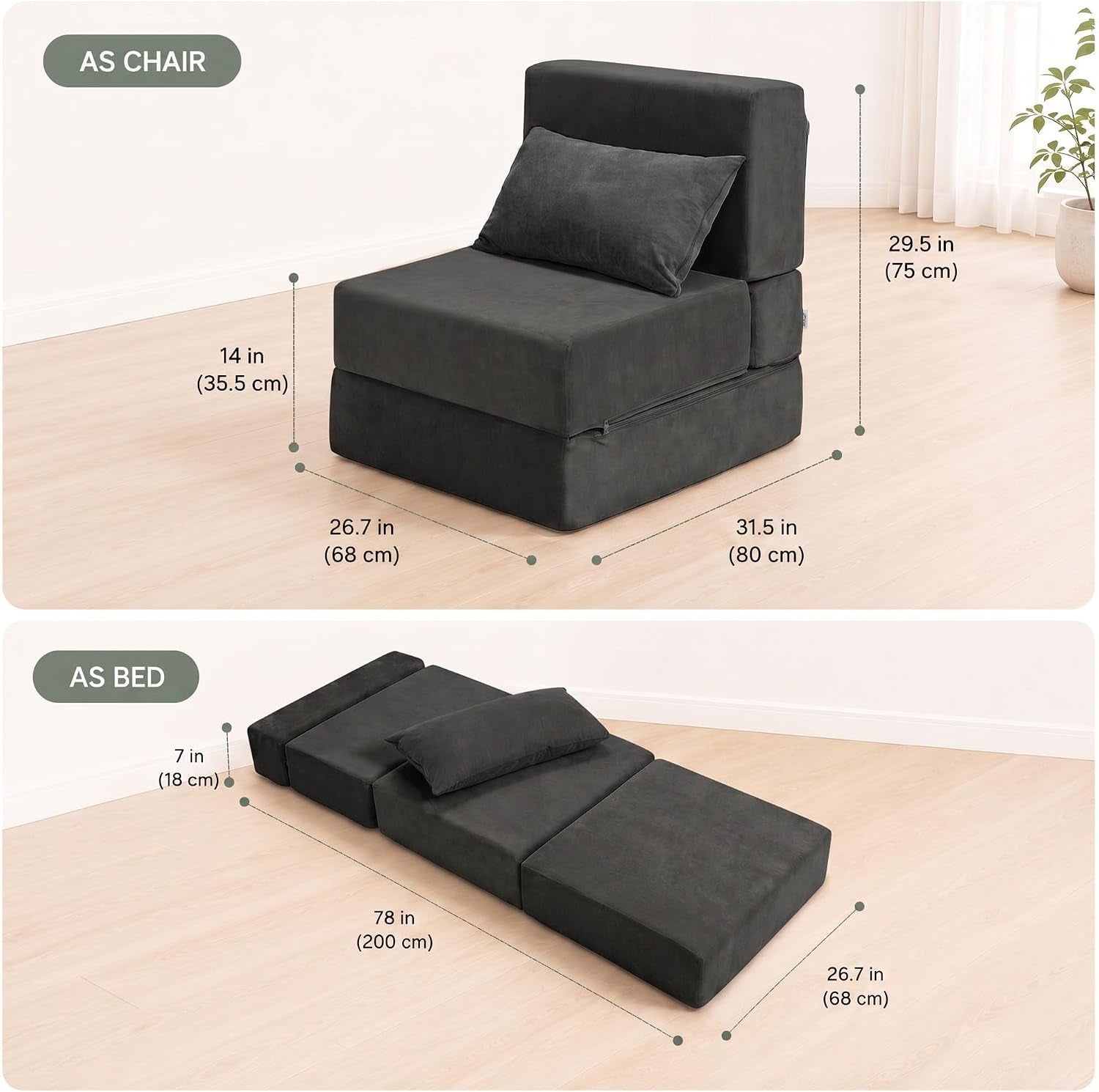folding-sofa-bed-convertible-sleeper-chair-no-assembly-black