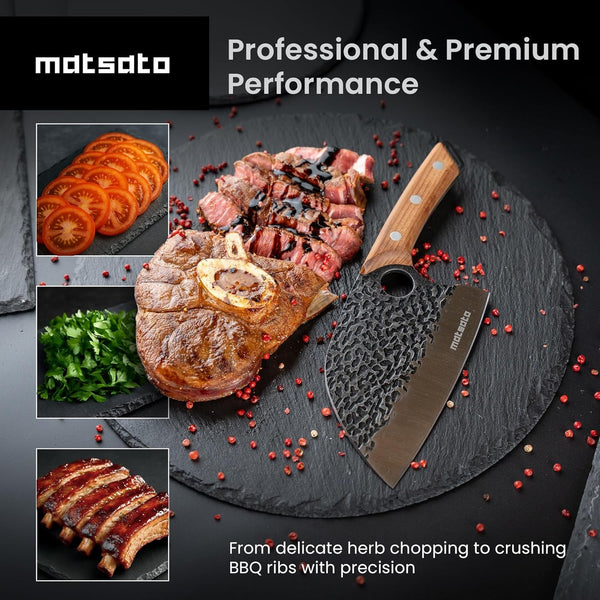 Cleaver Knife – Japanese Steel Cooking Butcher Knife for Meat & Vegetables Chopping, 5.8 Inch Kitchen Knife, Kitchen Gift for Men & Women3