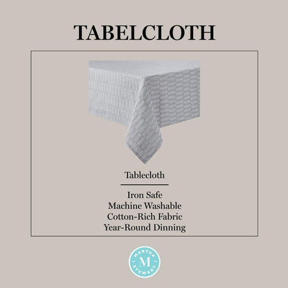 Honeycomb Modern Farmhouse Tablecloth, Charcoal Grey, 60"X102"4