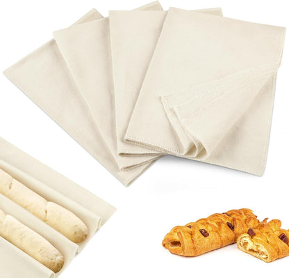 4PCS Tea Towels for Baking Sourdough, 14X18.8 Inch Reusable Thick Bread Towels for Proofing, Bread Cloth for Baguettes, Pastry, Loaves1