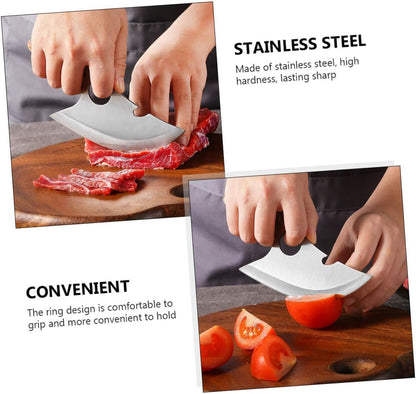 1Pc Stainless Steel Meat Cutter Wooden Handle Chef Cutter for Home Kitchen and Comfortable Grip for Meat and Bone Cutting9