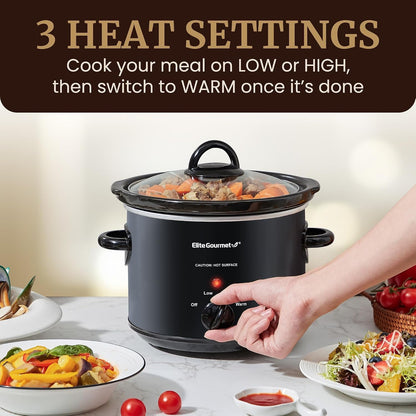 MST-350B Electric Slow Cooker, Adjustable Temp, Entrees, Sauces, Stews & Dips, Dishwasher Safe Glass Lid & Crock (3 Quart, Black) | Dishwasher-Safe Glass Lid & Crock - Great for Entrees, Sauces, Stews & Dips & Family Meals2