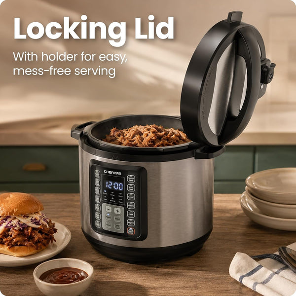 13-In-1 Electric Pressure Cooker, 6-Quart Multicooker with Touchscreen Controls, Slow Cooker, Steamer, Sauté, Soup, Chili, Delay Start & Keep Warm, Stainless Steel8