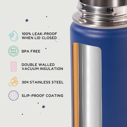 12Oz Kids Water Bottle for School, Toddler Water Bottles with Straws, Insulated Water Bottles for Boys&Girls, Stainless Steel Vacuum Insulated Bottle for Kids, Leak-Proof, Bpa-Free, Blue3