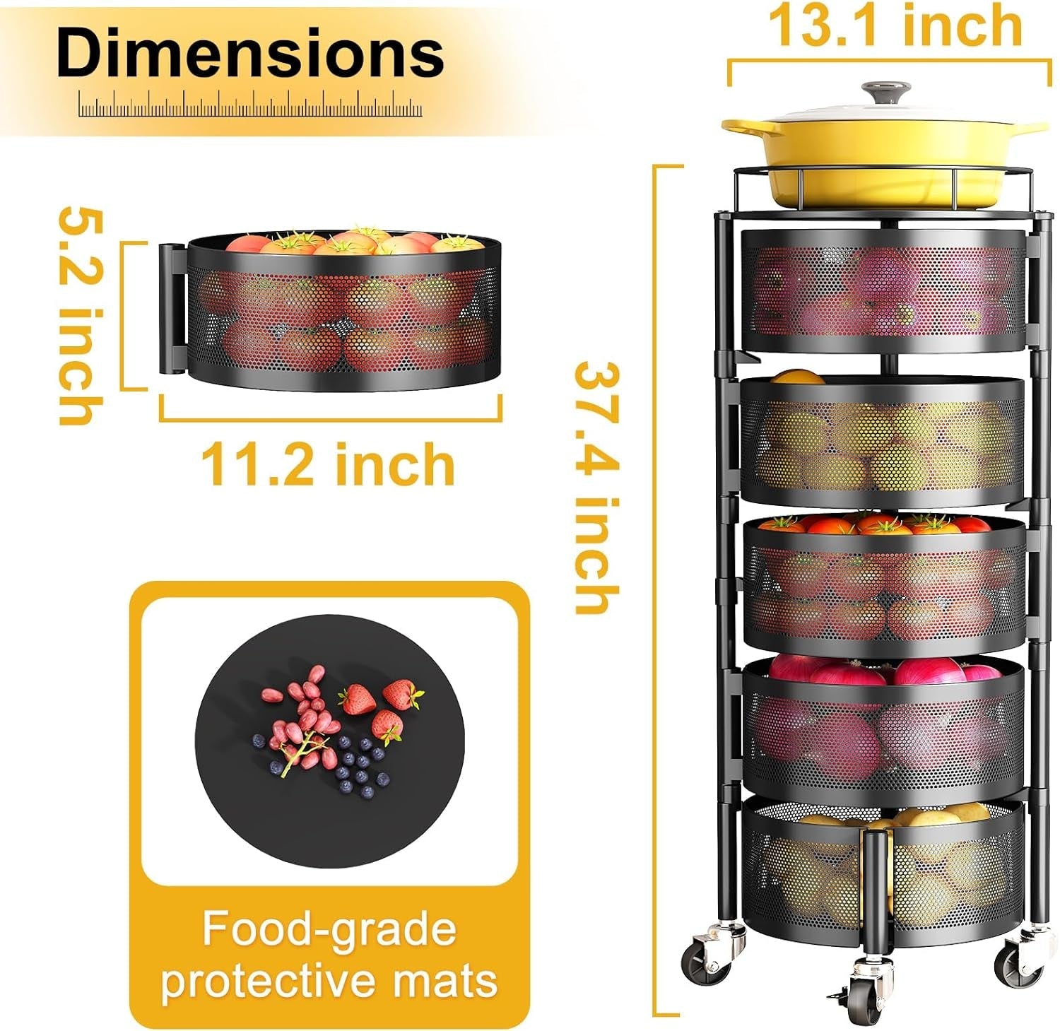 5-tier-fruit-and-vegetable-basket-bowls-for-kitchen-rotating-black-metal-top-lid-rolling-storage-rack-cart-for-potato-onion-fruit-large-wire-basket-organizer-for-kitchen-counter-pantry