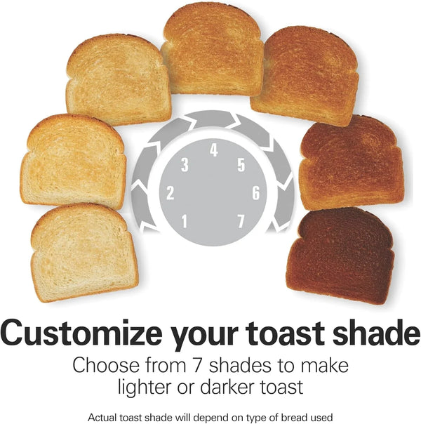 2-Slice Toaster with Extra Wide Slots for Bagels | Browning Control with 7 Shades | Auto Shutoff | Wide Slots for Thicker Bread | Toast Boost | Slide-Out Crumb Tray | Black5