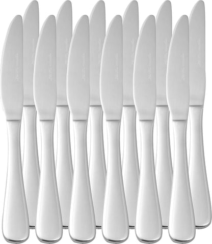 Stainless Steel Dinner Knives with round Edge, Silverware, Table Knives, Restaurant Quality, Pack of 12, Silver4
