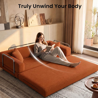 79.5" Convertible Futon Sofa Bed, Boneless Couch for Living Room7
