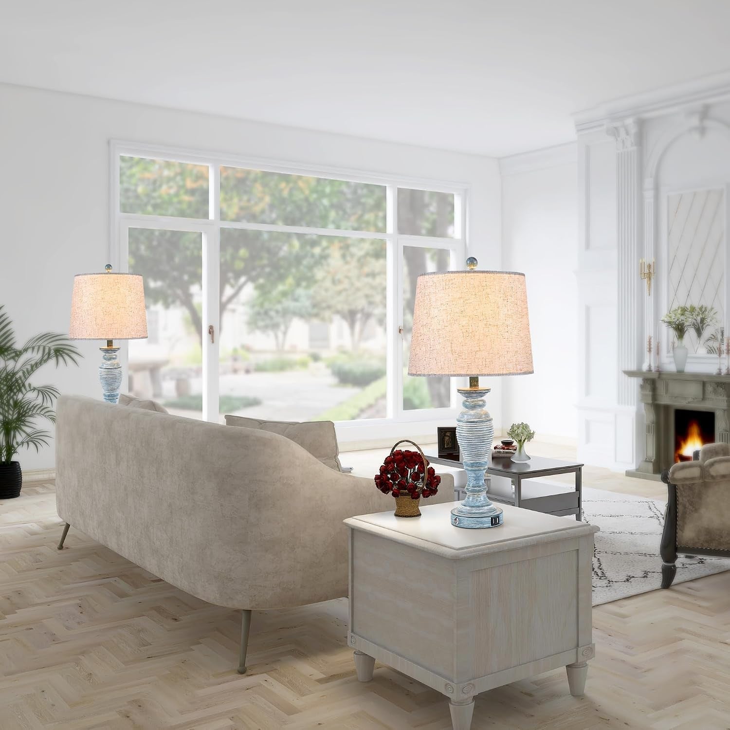 27-7-farmhouse-table-lamps-for-living-room-blue-white-set-of-2