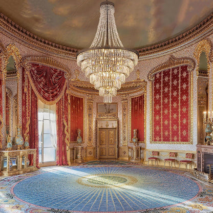 French Empire Crystal Chandelier 34" W Large High Ceiling Chandelier3