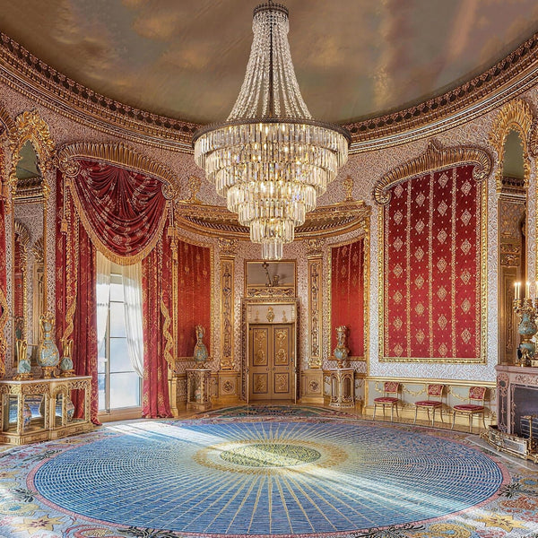 French Empire Crystal Chandelier 34" W Large High Ceiling Chandelier3