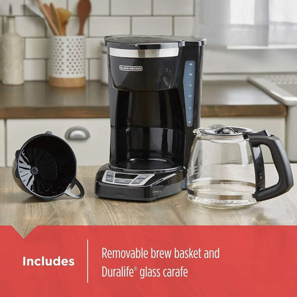 BLACK+DECKER 12-Cup Drip Coffee Maker with Vortex Brewing5